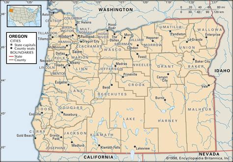 Printable County Map Of Oregon